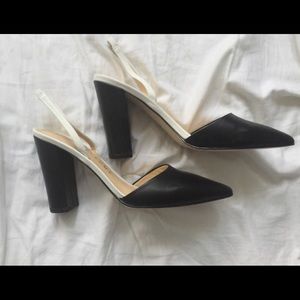 Brand new sling back heel black and white